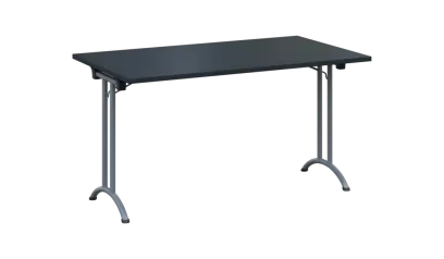 SLA 140 lak skládací jednací stůl 1394x800, deska 25 mm, podnož stříbrný lak, deska antracit